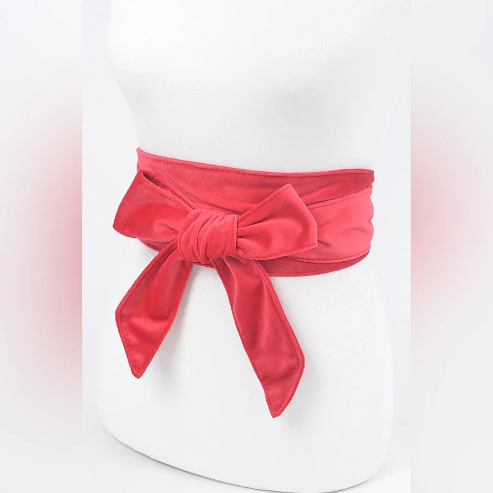 Velvet Kimono Obi Wrap Statement Belt
